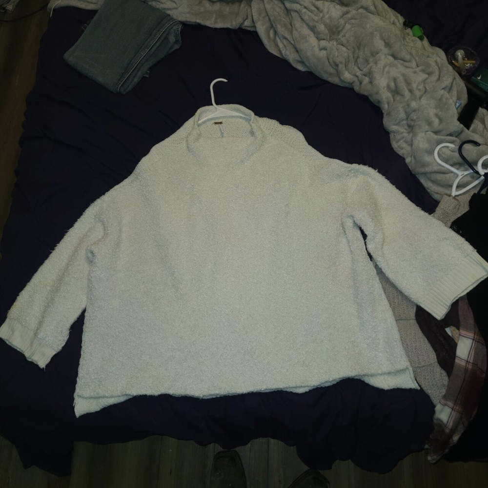 Free People Cream Knit Sweater